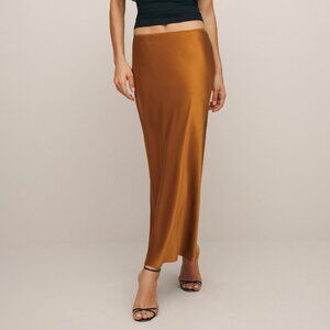 Reformation Layla Silk Skirt in Copper 12